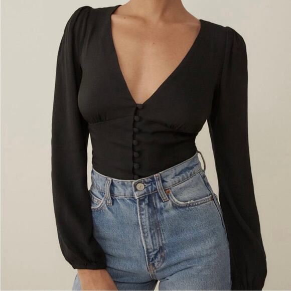 Reformation Nell Top Black Size XS - Picture 1 of 6